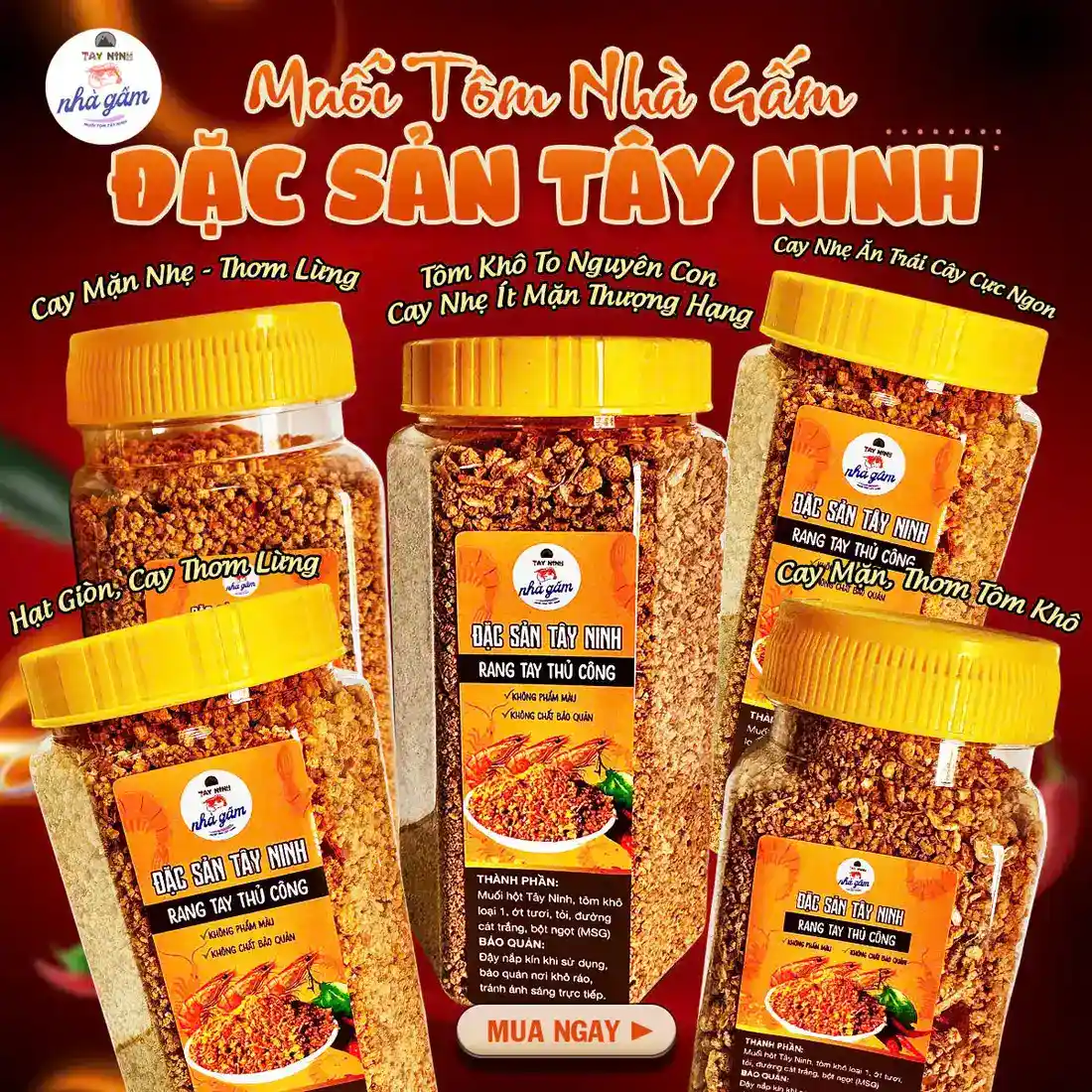 sản phẩm muôi tôm tây ninh - hồng gấm